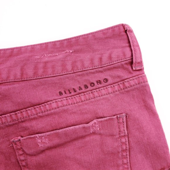 Billabong Jean Shorts Women 29 Pink Denim Stretch - Picture 7 of 8